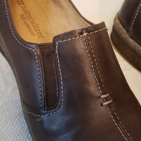 Naturalizer N5 Comfort Brown Leather Malvina Slip On Loafer Grandma shoes Sz 7N - Picture 2 of 10